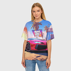 Футболка оверсайз женская GTA 6 logo auto style, цвет: 3D-принт — фото 2