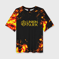 Футболка оверсайз женская Linkin park огненный стиль, цвет: 3D-принт