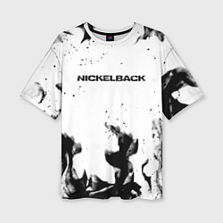 Футболка оверсайз женская Nickelback серый дым рок, цвет: 3D-принт