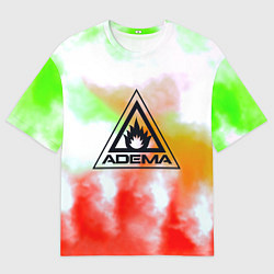 Женская футболка оверсайз Adema рок бенд текстура