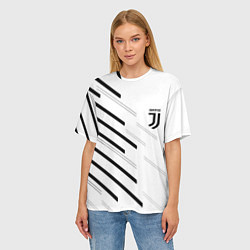 Футболка оверсайз женская Juventus sport geometry, цвет: 3D-принт — фото 2