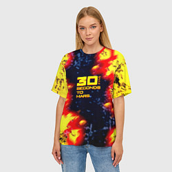 Футболка оверсайз женская Thirty Seconds to Mars огненное лого, цвет: 3D-принт — фото 2