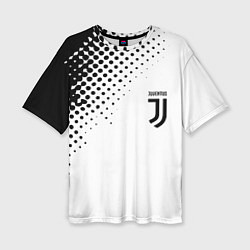 Женская футболка оверсайз Juventus sport black geometry