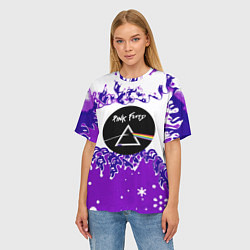 Футболка оверсайз женская Pink floyd violet splash, цвет: 3D-принт — фото 2