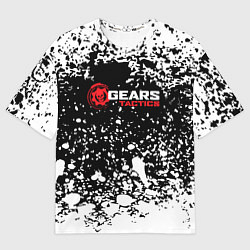 Футболка оверсайз женская Gears of War белые брызги, цвет: 3D-принт