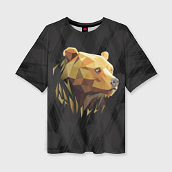 Женская футболка оверсайз Русский бурый медведь 2024