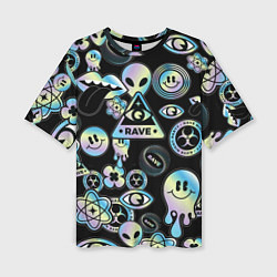 Футболка оверсайз женская Rave gradient, цвет: 3D-принт