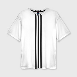 Футболка оверсайз женская Просто три черных полоски, цвет: 3D-принт