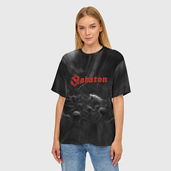 Футболка оверсайз женская Sabaton rock steel band, цвет: 3D-принт — фото 2
