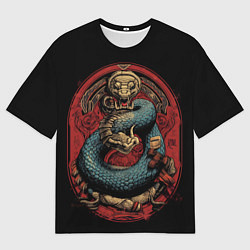 Женская футболка оверсайз Боевой дракон Муай-тай
