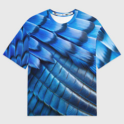 Футболка оверсайз женская Перья птицы сойка, цвет: 3D-принт