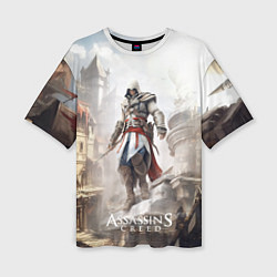 Женская футболка оверсайз Assassins creed town