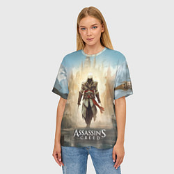 Футболка оверсайз женская Assassins creed на фоне дворца, цвет: 3D-принт — фото 2