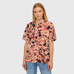 Футболка оверсайз женская Абстракция персиковый пятнистый, цвет: 3D-принт — фото 2