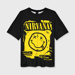 Женская футболка оверсайз Nirvana - смайлик