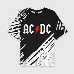 Женская футболка оверсайз Ac dc rock