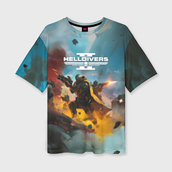 Женская футболка оверсайз Helldivers 2 art for the game