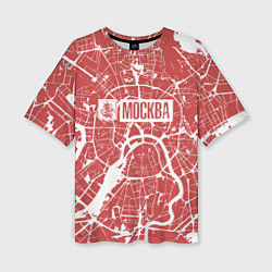 Женская футболка оверсайз Красная карта Москвы