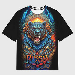 Футболка оверсайз женская Суровый русский медведь, цвет: 3D-принт