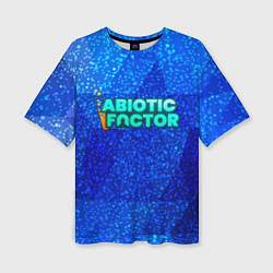 Футболка оверсайз женская Abiotic Factor logo blue neon, цвет: 3D-принт