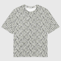 Женская футболка оверсайз Чёрно-оливковый пёстрый