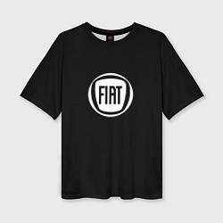 Футболка оверсайз женская FIAT logo white, цвет: 3D-принт