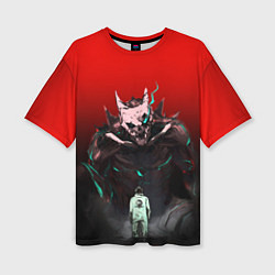 Футболка оверсайз женская Кайдзю - Хибино, цвет: 3D-принт