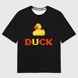 Футболка оверсайз женская Пиксельная уточка, цвет: 3D-принт