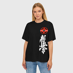 Футболка оверсайз женская Карате кёкусин логотип, цвет: 3D-принт — фото 2