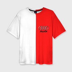 Футболка оверсайз женская AUDI logo полосы, цвет: 3D-принт