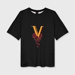 Футболка оверсайз женская Valentinos logo Cyberpunk, цвет: 3D-принт