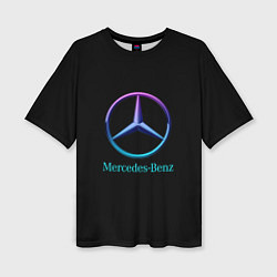 Футболка оверсайз женская Mercedes neon logo, цвет: 3D-принт