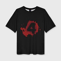 Женская футболка оверсайз Left 4 Dead logo красный