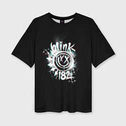 Женская футболка оверсайз Blink-182 glitch