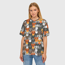 Футболка оверсайз женская Мультяшные котята, цвет: 3D-принт — фото 2
