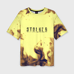 Женская футболка оверсайз Stalker fire retro