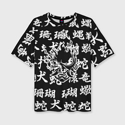 Женская футболка оверсайз Cyberpunk samurai japan steel