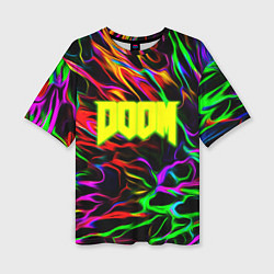 Женская футболка оверсайз Doom optical colors