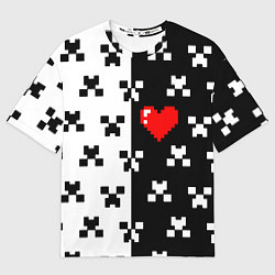 Женская футболка оверсайз Minecraft pattern love