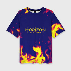 Футболка оверсайз женская Horizon zero dawn flame yellow, цвет: 3D-принт
