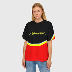 Футболка оверсайз женская Cyberpunk 2077 geometry, цвет: 3D-принт — фото 2