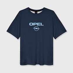 Женская футболка оверсайз Opel тёмно-синий