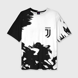 Футболка оверсайз женская Juventus smoke black fire, цвет: 3D-принт