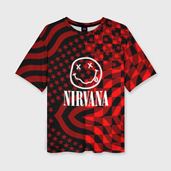 Женская футболка оверсайз Nirvana star pattern