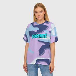 Футболка оверсайз женская Fortnite camo steel, цвет: 3D-принт — фото 2