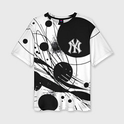 Женская футболка оверсайз New York Yankees baseball team - abstraction