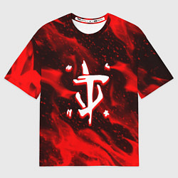 Футболка оверсайз женская Doom logo fire, цвет: 3D-принт