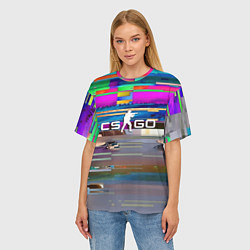 Футболка оверсайз женская CSGO текстура скин, цвет: 3D-принт — фото 2