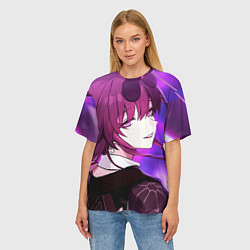 Футболка оверсайз женская Honkai Star Rail Kafka violet light, цвет: 3D-принт — фото 2