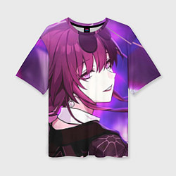 Женская футболка оверсайз Honkai Star Rail Kafka violet light